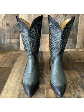 Nocona Vintage Wingtip Western Cowboy Boots Mens 9.5 E